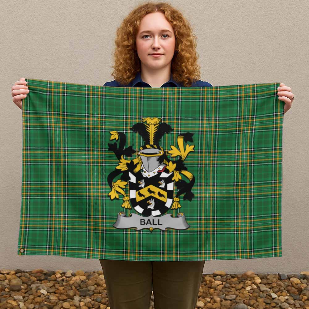 Tartan Vibes Clothing Ball Irish Clan Tartan House Flag with Coat of Arms