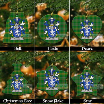 Balle Irish Clan Tartan Christmas Ceramic Ornament with Coat of Arms Ceramic - Tartan Vibes Clothing