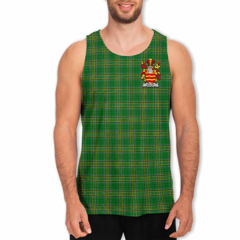 Tartan Vibes Clothing Ballet Irish Clan Tartan Men's Tank Top with Coat of Arms