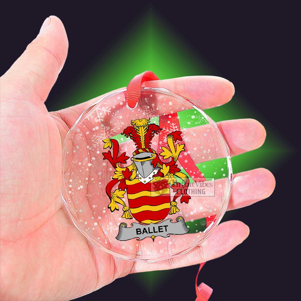 Tartan Vibes Clothing Ballet Irish Clan Christmas Glass Ornament with Coat of Arms