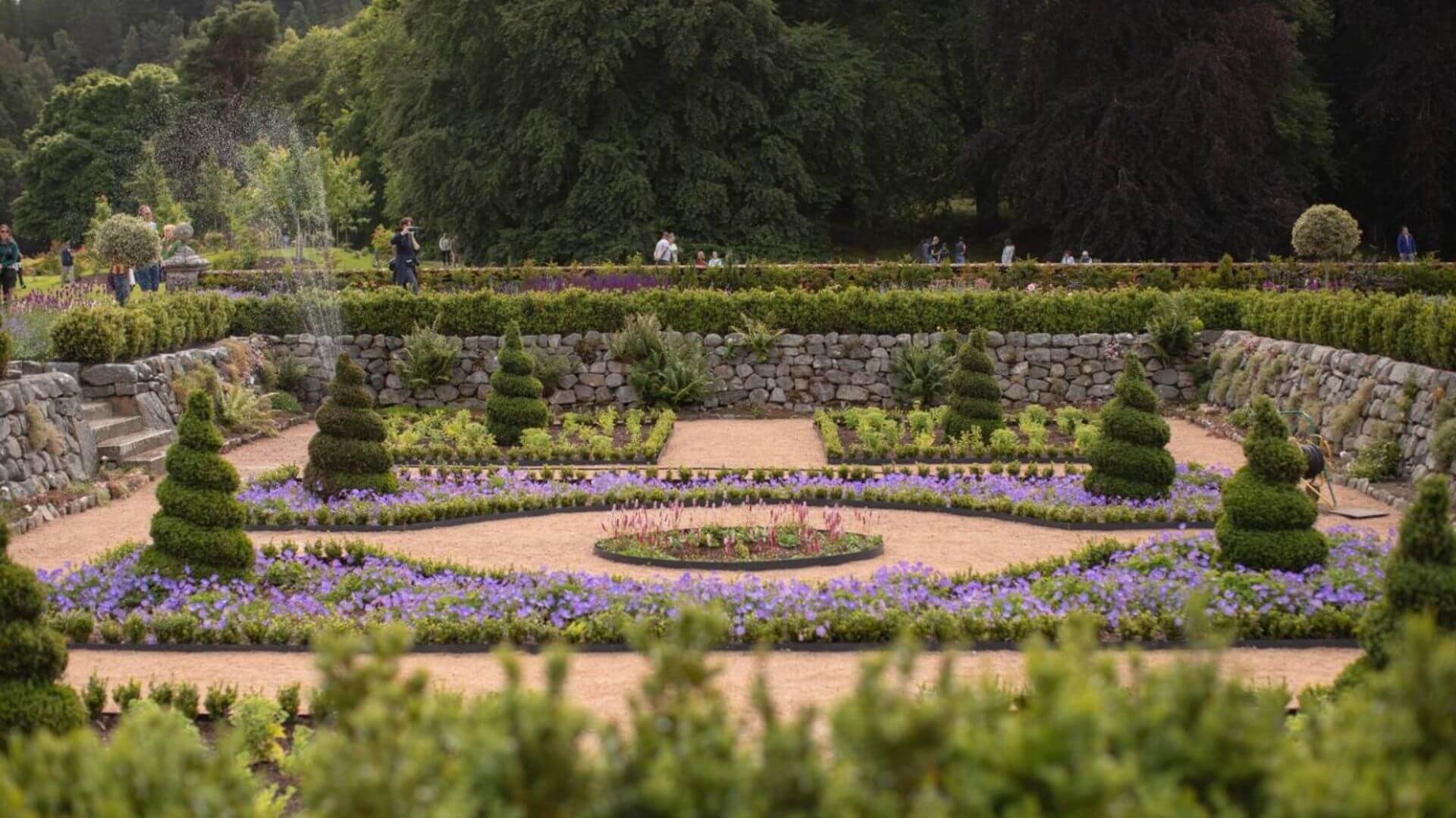 Balmoral Castle gardens Scotland landscaped royal estate grounds