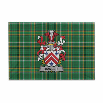 Bamber Irish Clan Tartan House Flag with Coat of Arms