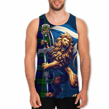 Tartan Vibes Clothing Bannatyne Tartan Family Crest Men's Tank Top with Scottish Majestic Lion