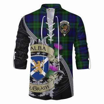 Tartan Vibes Clothing Bannatyne Tartan Family Crest Ghillie Kilt Shirt Lion Rampant Royal Thistle Shield Celtic Inspired
