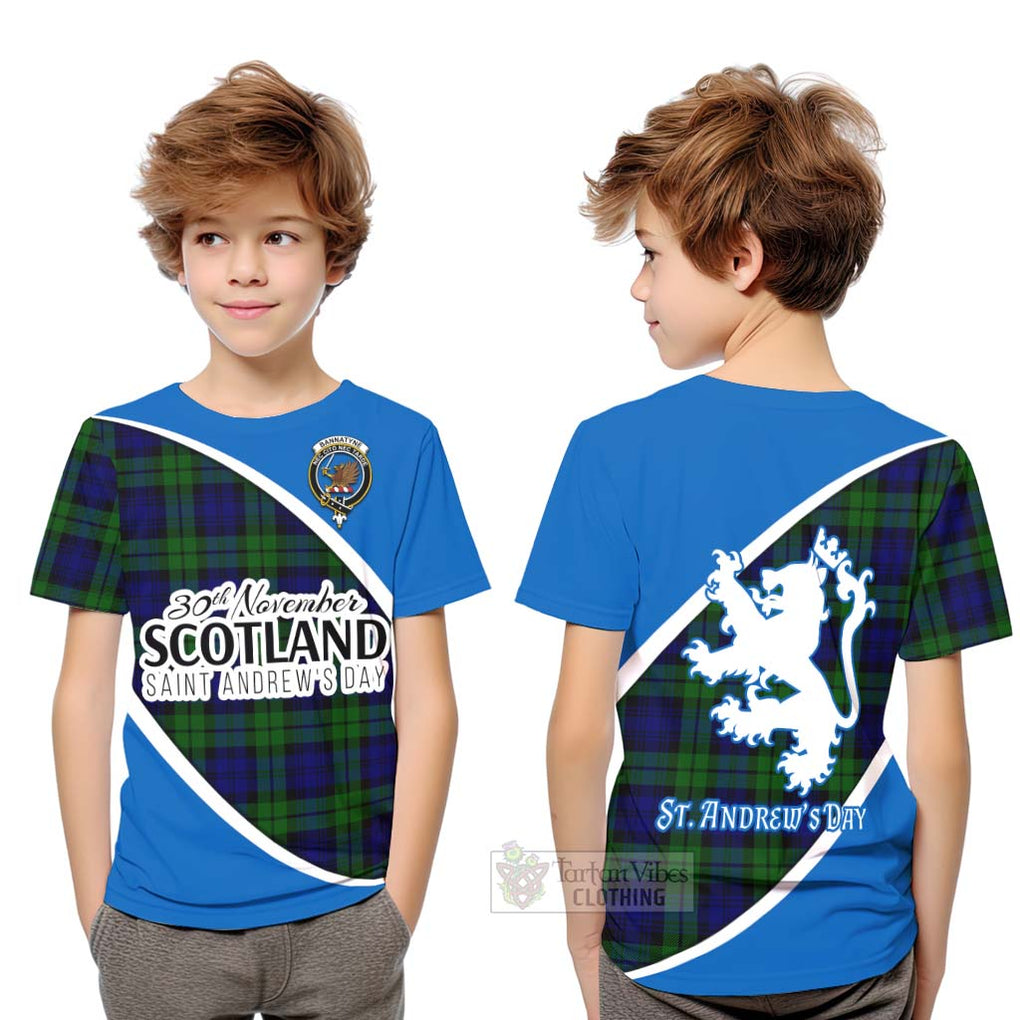 Tartan Vibes Clothing Bannatyne Family Crest Tartan Kid T-Shirt Celebrate Saint Andrew's Day in Style