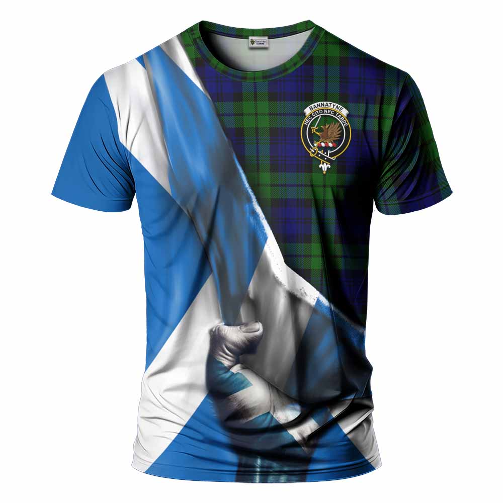 Tartan Vibes Clothing Bannatyne Tartan T-Shirt with Family Crest Scotland Patriotic Style