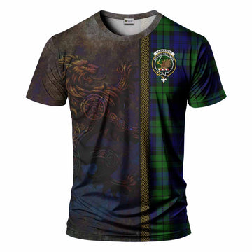 Tartan Vibes Clothing Bannatyne Tartan Family Crest T-Shirt Alba Gu Brath Be Brave Lion Ancient Style