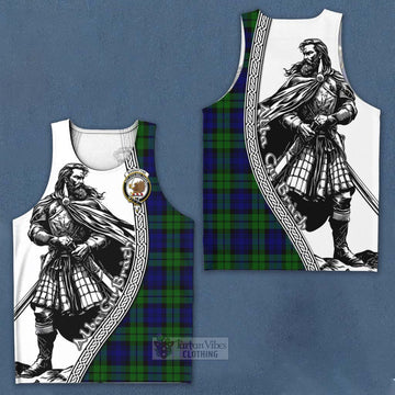 Tartan Vibes Clothing Bannatyne Tartan Clan Crest Men's Tank Top with Highlander Warrior Celtic Style