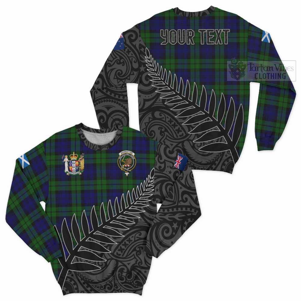 Tartan Vibes Clothing Bannatyne Crest Tartan Sweatshirt with New Zealand Silver Fern Half Style