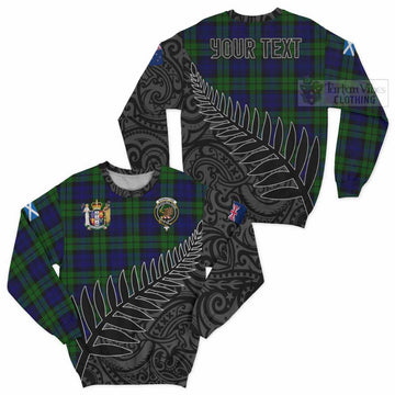 Tartan Vibes Clothing Bannatyne Crest Tartan Sweatshirt with New Zealand Silver Fern Half Style
