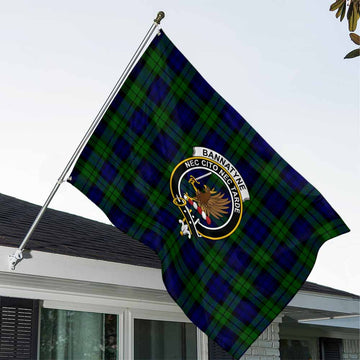 Tartan Vibes Clothing Bannatyne Tartan House Flag with Family Crest