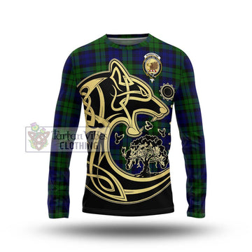 Bannatyne Tartan Long Sleeve T-Shirt with Family Crest Celtic Wolf Style Unisex - Tartan Vibes Clothing