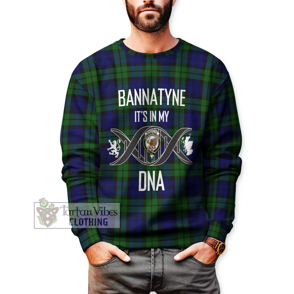Bannatyne Tartan Sweatshirt with Family Crest DNA In Me Style Unisex - Tartanvibesclothing Shop