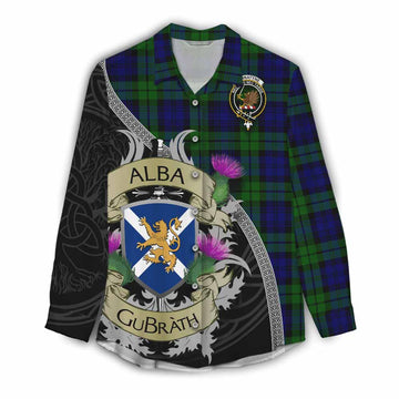 Tartan Vibes Clothing Bannatyne Tartan Family Crest Women's Casual Shirt Lion Rampant Royal Thistle Shield Celtic Inspired
