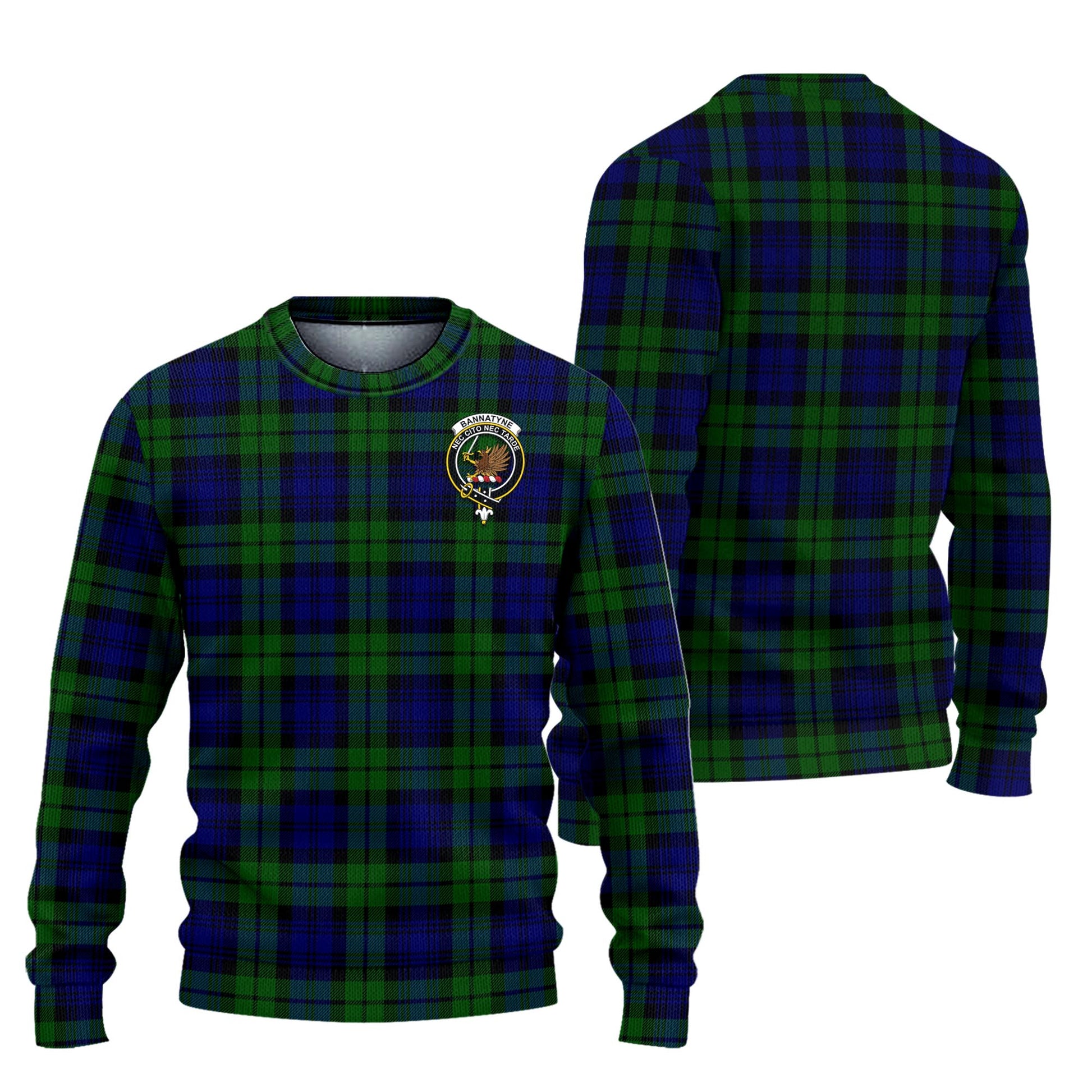 Bannatyne Tartan Knitted Sweater with Family Crest Unisex - Tartanvibesclothing