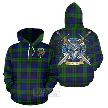 Tartan Vibes Clothing Bannatyne Tartan Hoodie with Family Crest Celtic Skull Style