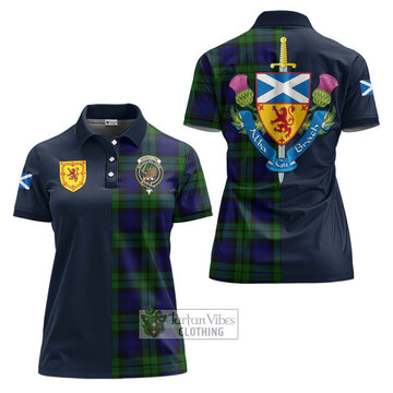 Bannatyne Tartan Women's Polo Shirt Alba with Scottish Lion Royal Arm Half Style Women - Tartan Vibes Clothing