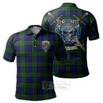 Tartan Vibes Clothing Bannatyne Tartan Polo Shirt with Family Crest Celtic Skull Style