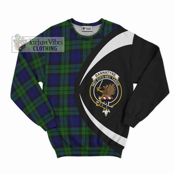 Bannatyne Tartan Sweatshirt with Family Crest Circle Style Unisex - Tartan Vibes Clothing
