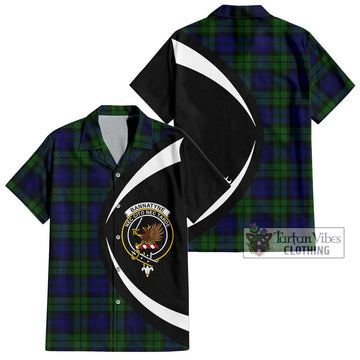 Bannatyne Tartan Short Sleeve Button Up with Family Crest Circle Style Kid - Tartan Vibes Clothing
