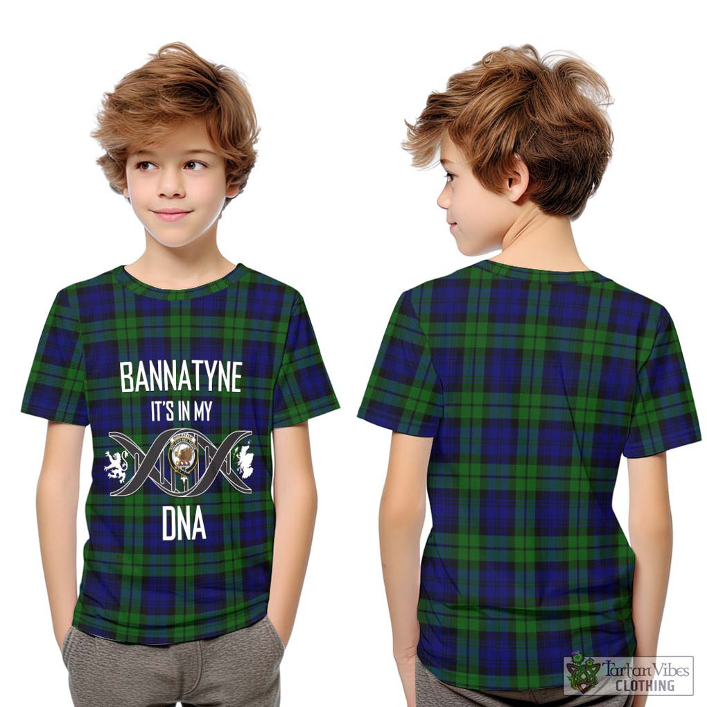 Bannatyne Tartan Kid T-Shirt with Family Crest DNA In Me Style Youth XL Size14 - Tartanvibesclothing Shop