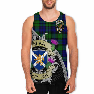 Tartan Vibes Clothing Bannatyne Tartan Family Crest Men's Tank Top Lion Rampant Royal Thistle Shield Celtic Inspired