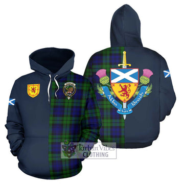 Tartan Vibes Clothing Bannatyne Tartan Hoodie with Scottish Lion Royal Arm Half Style