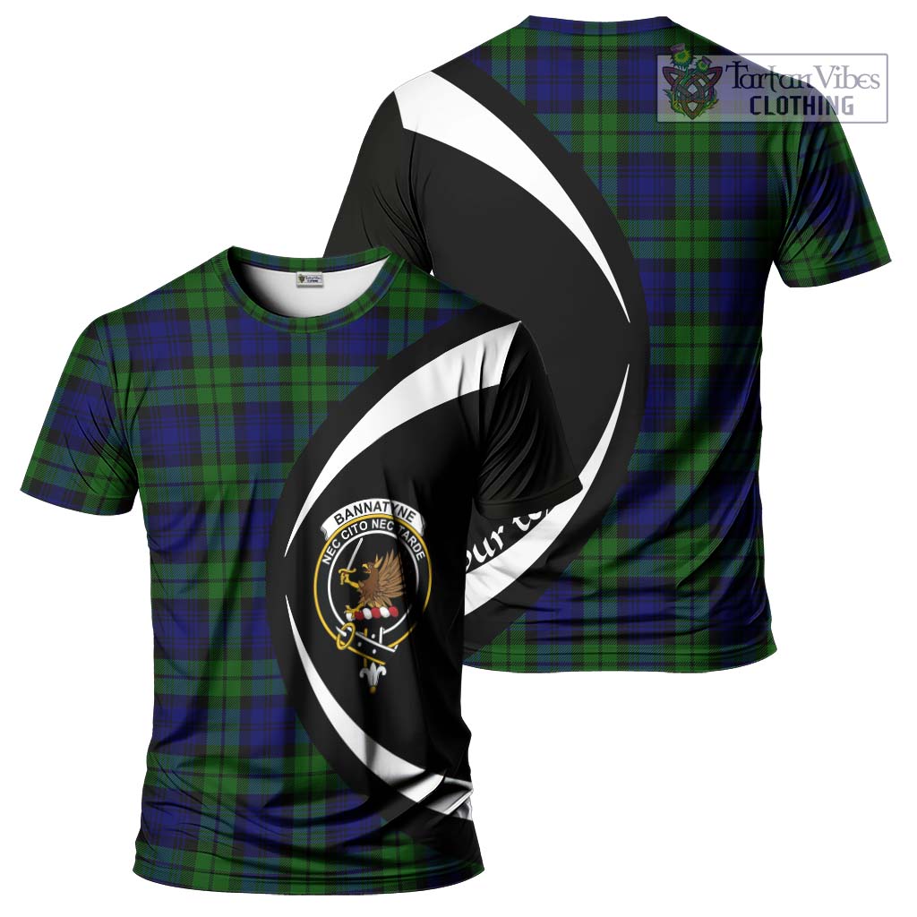 Tartan Vibes Clothing Bannatyne Tartan T-Shirt with Family Crest Circle Style