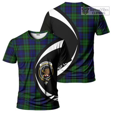 Tartan Vibes Clothing Bannatyne Tartan T-Shirt with Family Crest Circle Style
