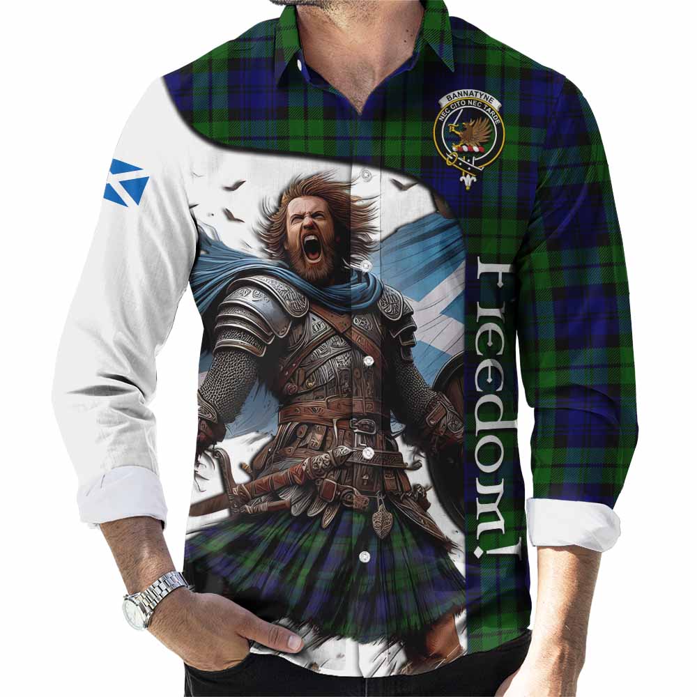 Bannatyne Crest Tartan Long Sleeve Button Shirt Inspired by the Freedom of Scottish Warrior Men's Shirt S - Tartan Vibes Clothing