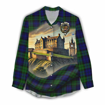 Tartan Vibes Clothing Bannatyne Tartan Family Crest Women's Casual Shirt with Scottish Ancient Castle Style