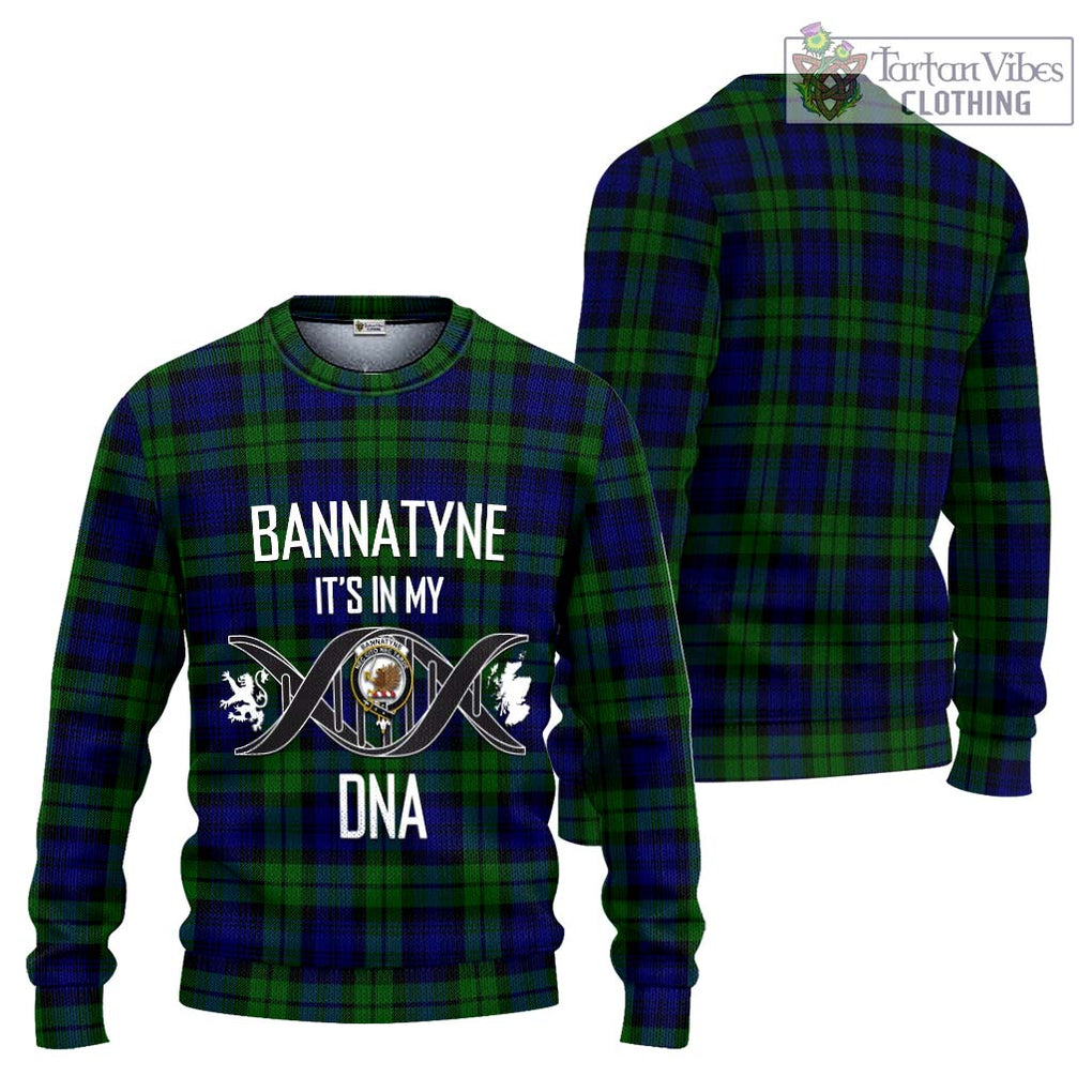 Bannatyne Tartan Knitted Sweater with Family Crest DNA In Me Style Unisex - Tartanvibesclothing Shop