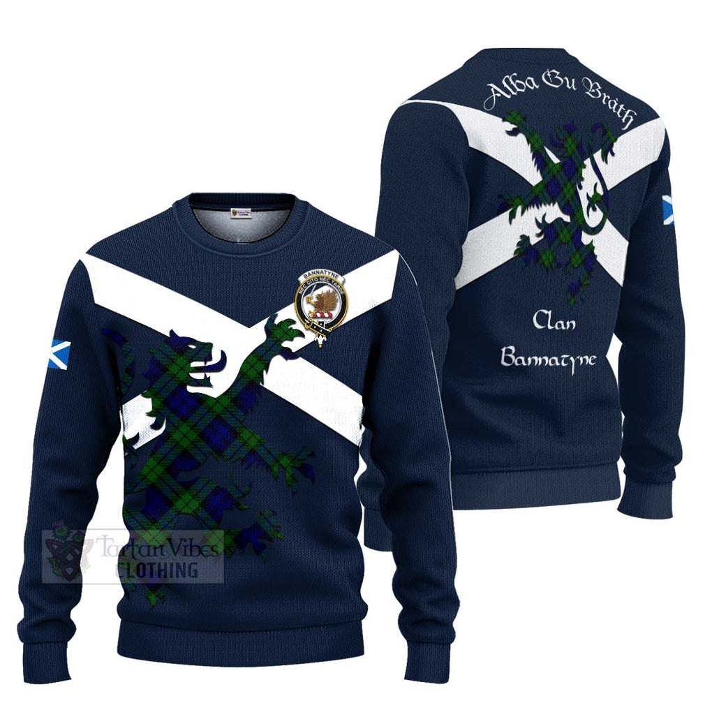 Tartan Vibes Clothing Bannatyne Tartan Lion Rampant Knitted Sweater – Proudly Display Your Heritage with Alba Gu Brath and Clan Name