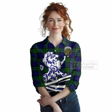 Bannatyne Tartan Women's Casual Shirt with Alba Gu Brath Regal Lion Emblem Female - Tartan Vibes Clothing
