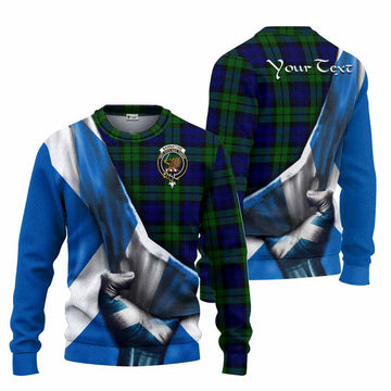 Tartan Vibes Clothing Bannatyne Tartan Knitted Sweater with Family Crest Scotland Patriotic Style