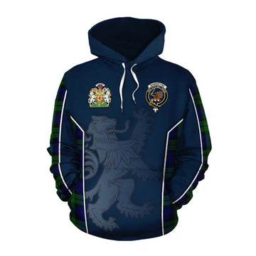 Tartan Vibes Clothing Bannatyne Tartan Cotton Hoodie with Family Crest and Lion Rampant Vibes Sport Style