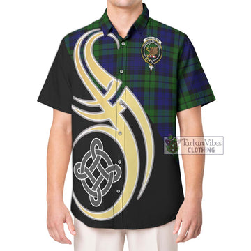 Bannatyne Tartan Short Sleeve Button Shirt with Family Crest and Celtic Symbol Style Kid - Tartan Vibes Clothing