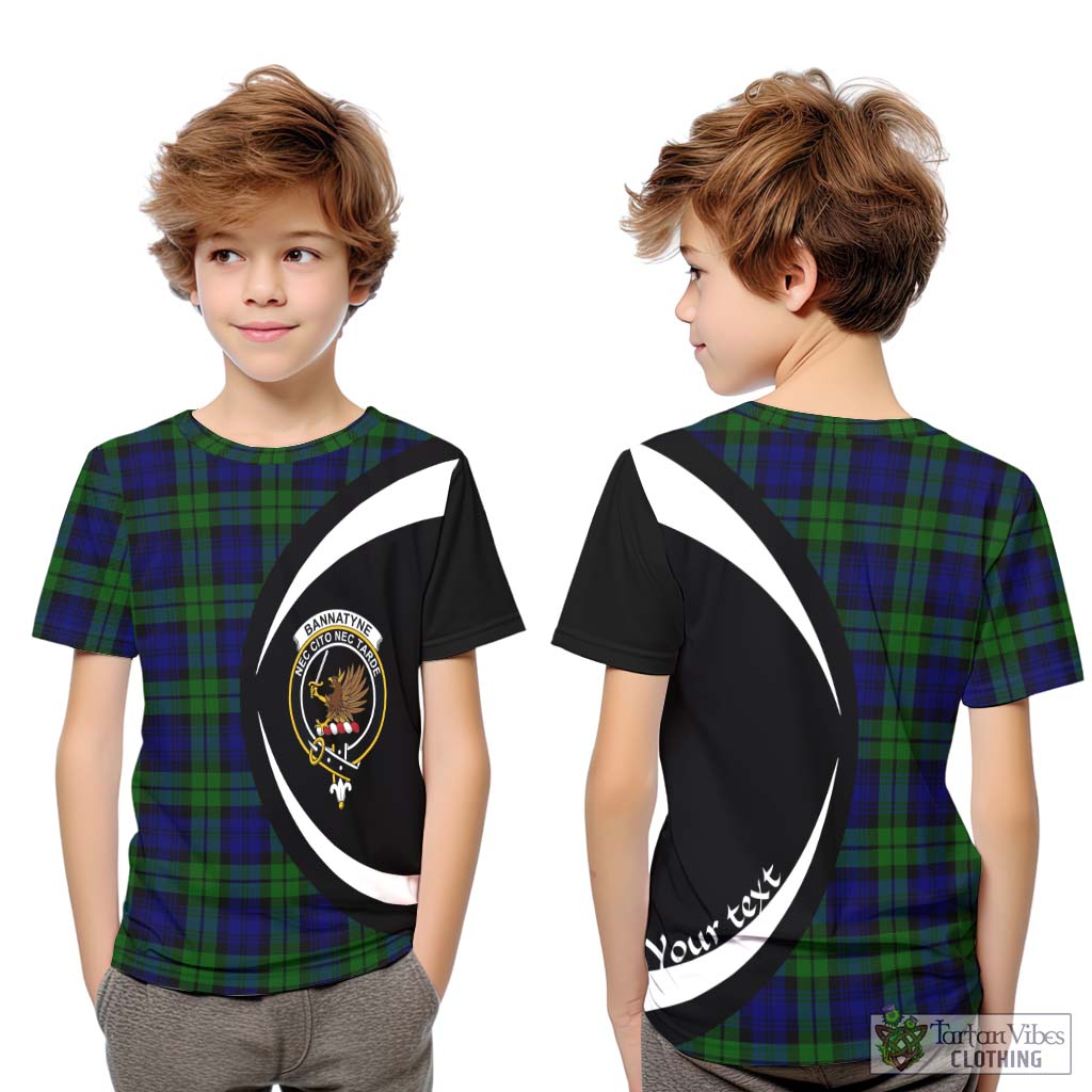 Bannatyne Tartan Kid T-Shirt with Family Crest Circle Style Youth XL Size14 - Tartan Vibes Clothing