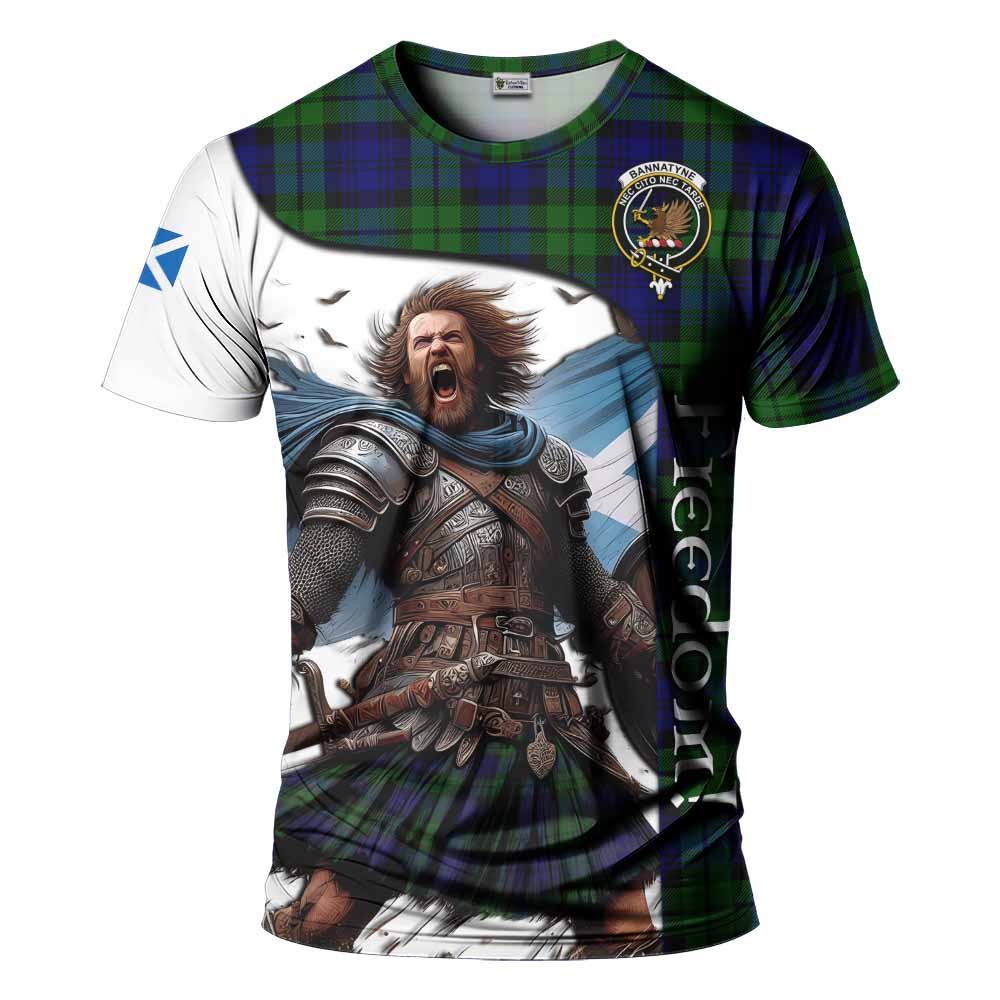 Bannatyne Crest Tartan T-Shirt Inspired by the Freedom of Scottish Warrior