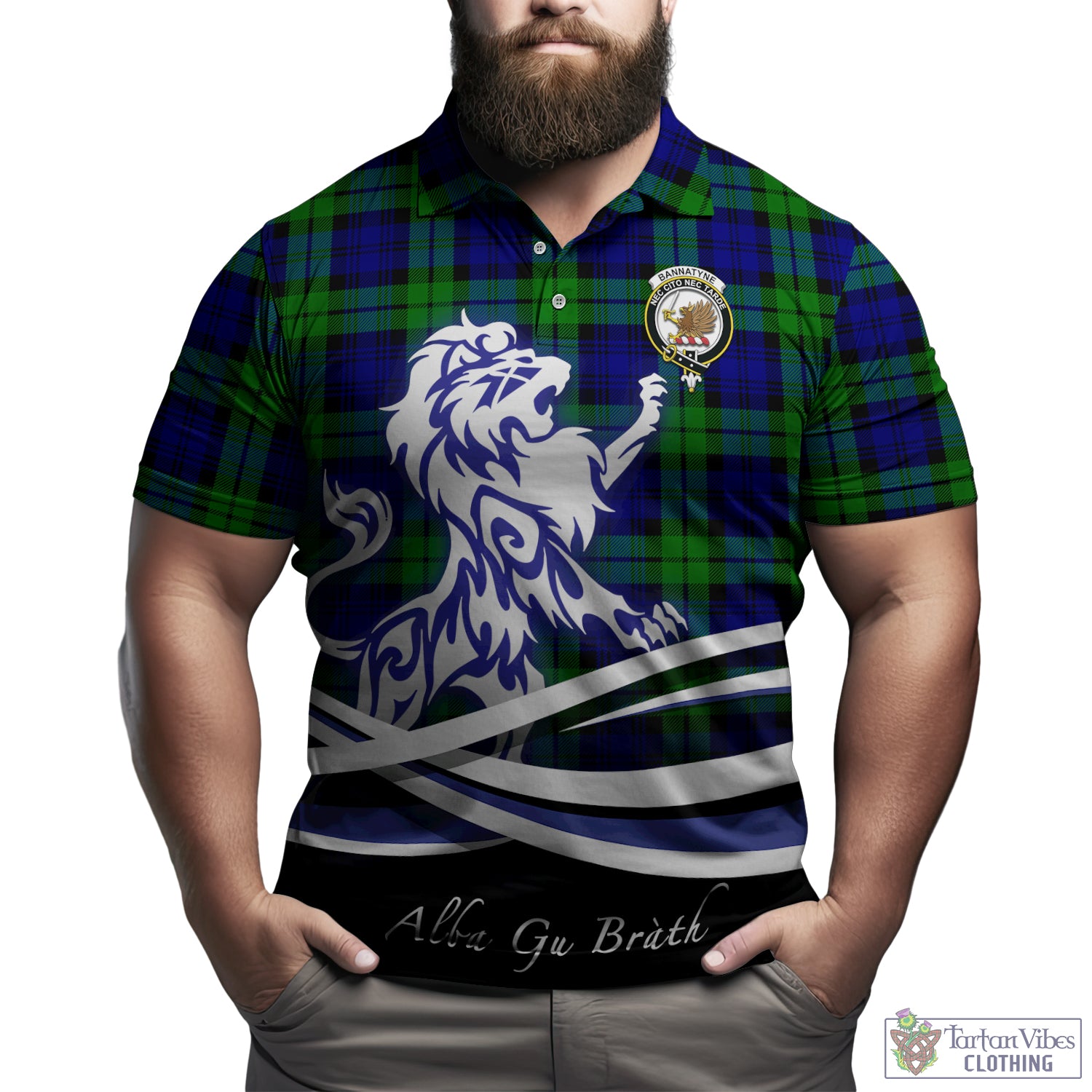 bannatyne-tartan-polo-shirt-with-alba-gu-brath-regal-lion-emblem