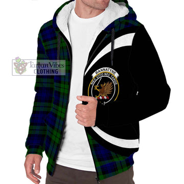 Bannatyne Tartan Sherpa Hoodie with Family Crest Circle Style Unisex S - Tartan Vibes Clothing