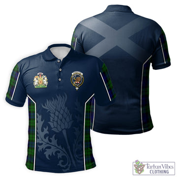 Tartan Vibes Clothing Bannatyne Tartan Men's Polo Shirt with Family Crest and Scottish Thistle Vibes Sport Style