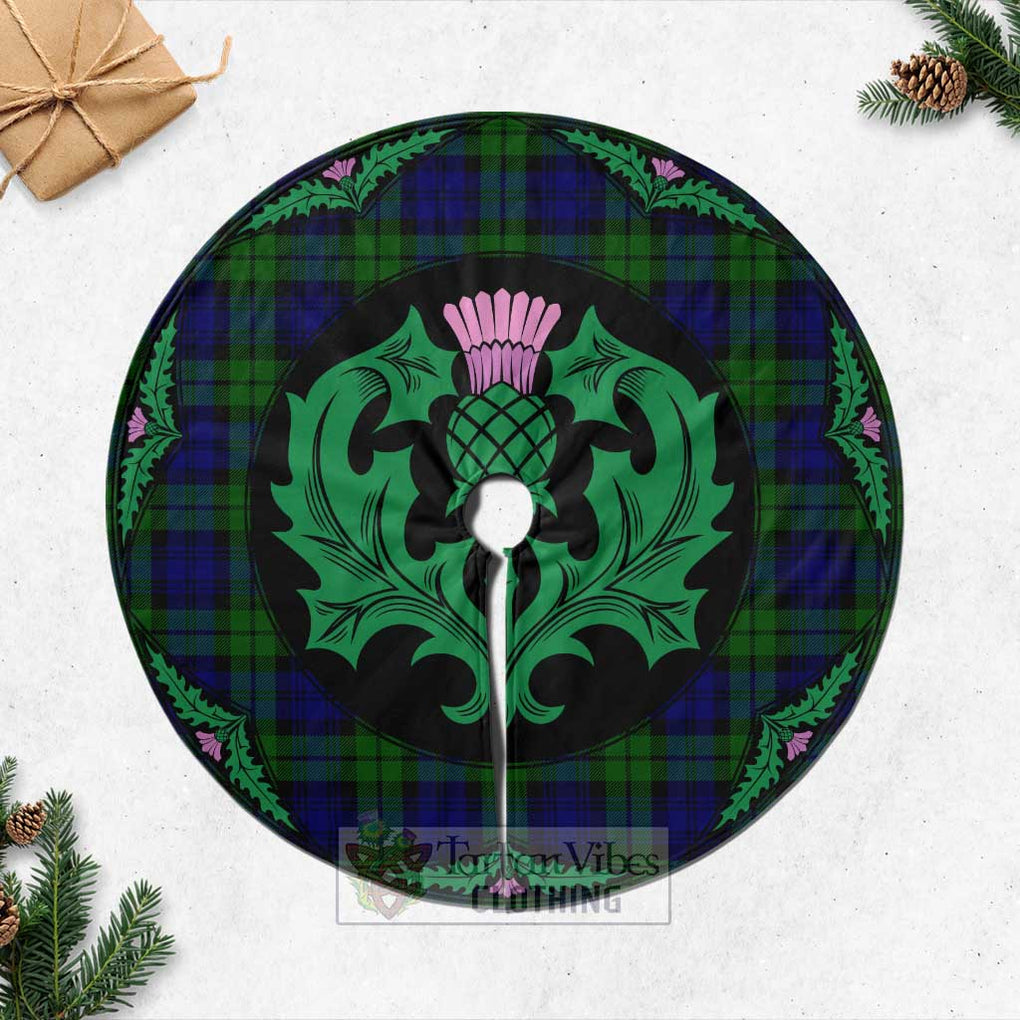 Tartan Vibes Clothing Bannatyne Tartan Christmas Tree Skirt Scottish Thistle Style