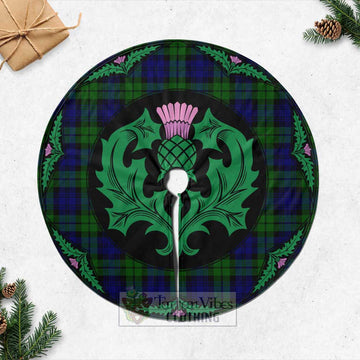 Tartan Vibes Clothing Bannatyne Tartan Christmas Tree Skirt Scottish Thistle Style