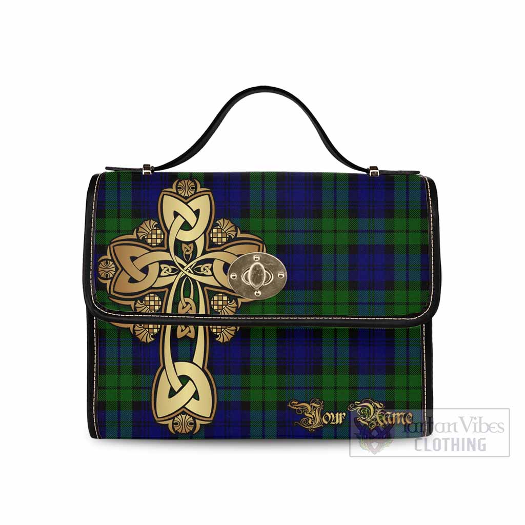 Tartan Vibes Clothing Bannatyne Tartan Waterproof Canvas Bag Golden Thistle Celtic Cross Style