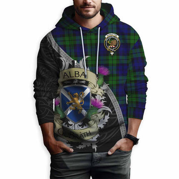 Tartan Vibes Clothing Bannatyne Tartan Family Crest Hoodie Lion Rampant Royal Thistle Shield Celtic Inspired