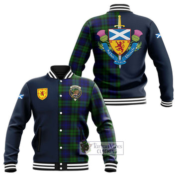 Tartan Vibes Clothing Bannatyne Tartan Baseball Jacket with Scottish Lion Royal Arm Half Style