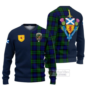 Tartan Vibes Clothing Bannatyne Tartan Knitted Sweater with Scottish Lion Royal Arm Half Style