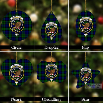Tartan Vibes Clothing Bannatyne Tartan Christmas Aluminium Ornament with Family Crest