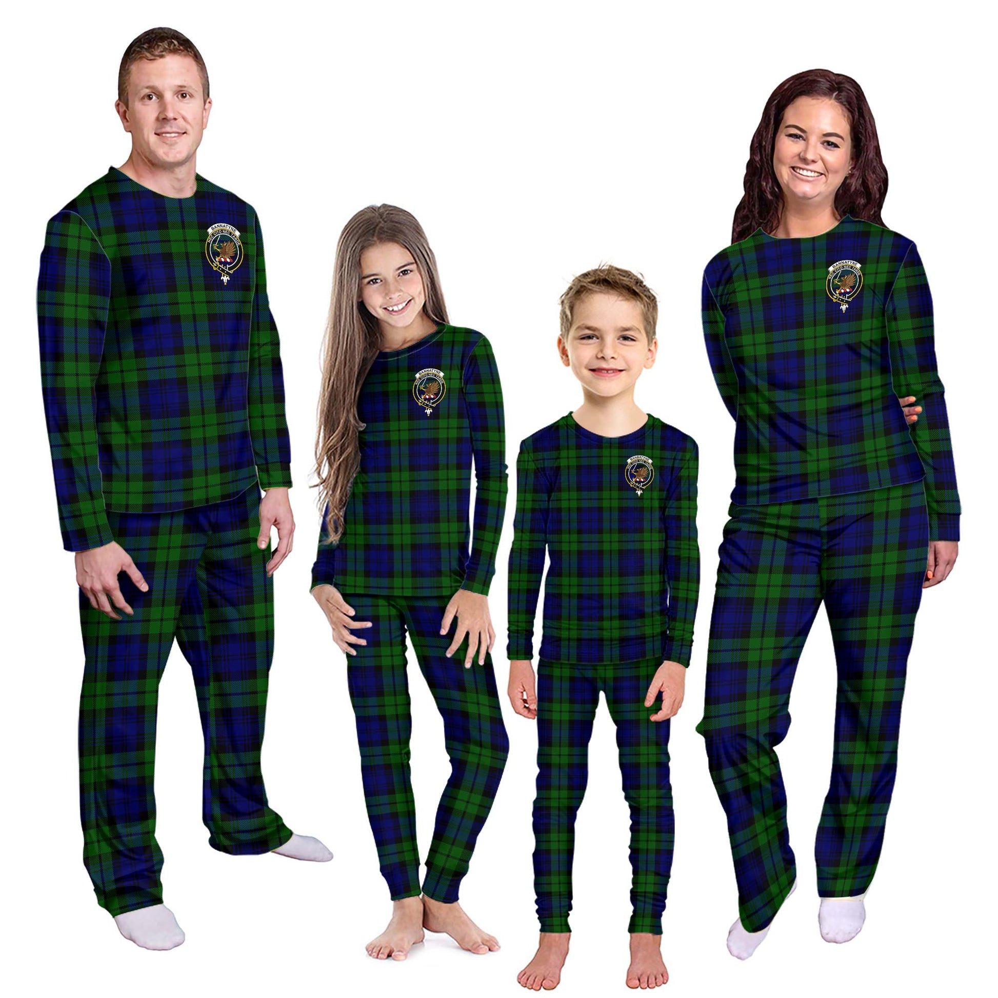 Bannatyne Tartan Pajamas Family Set with Family Crest Kid - Tartan Vibes Clothing